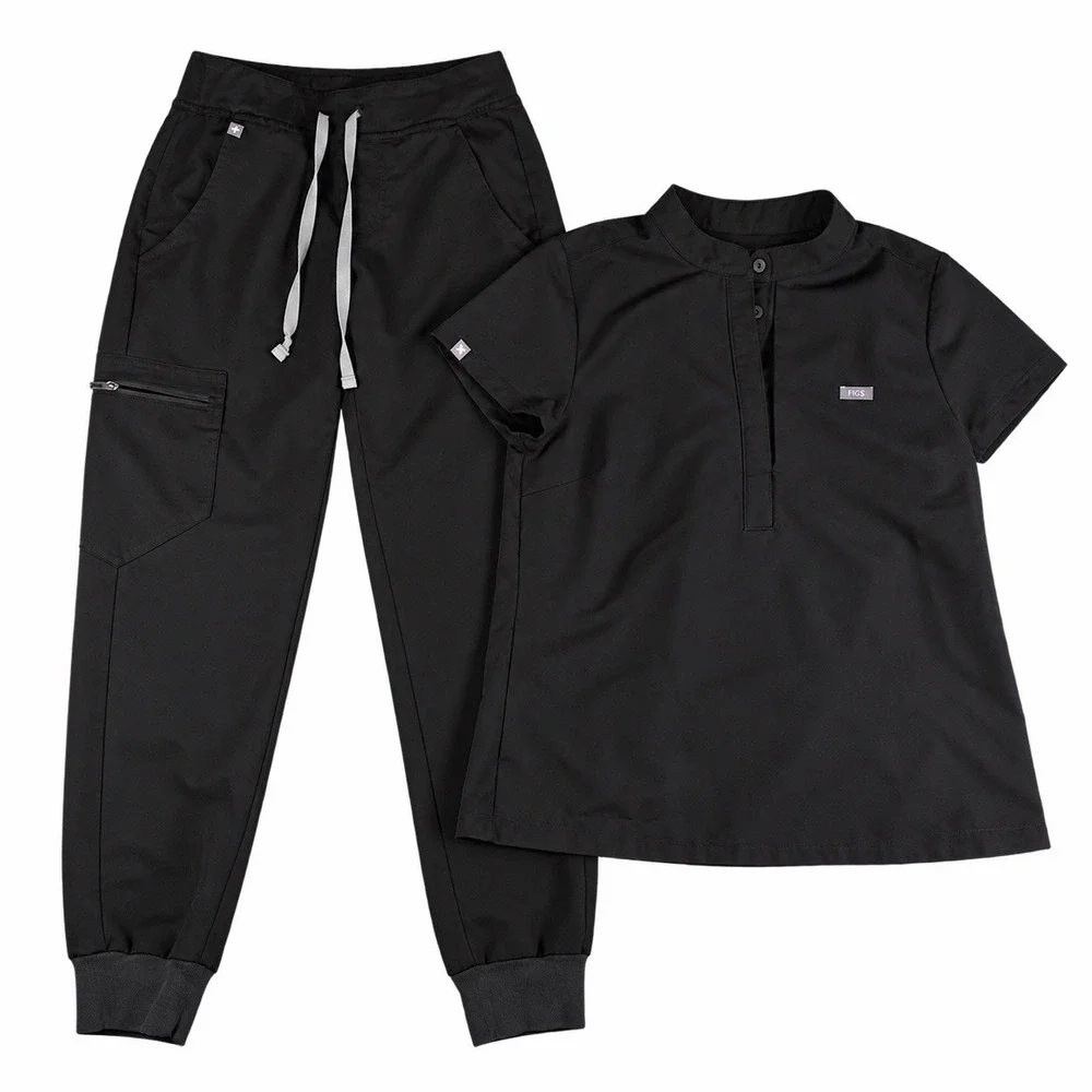 figs scrub set francisca top (s) & zamora joggers (xs/p) black